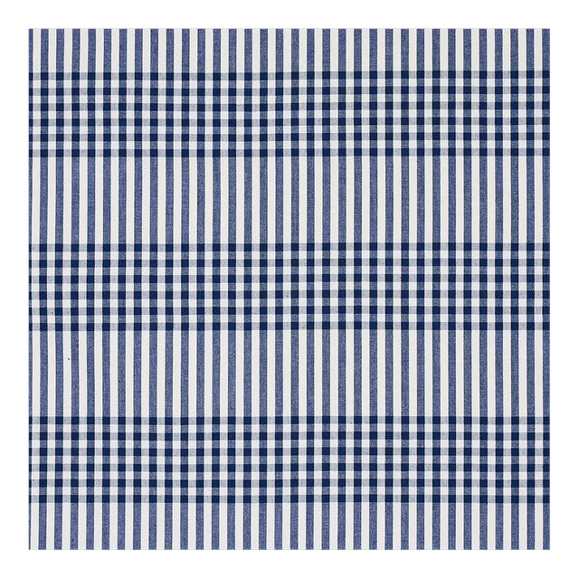 Sample - Schumacher Bergen Plaid Fabric in Navy For Sale