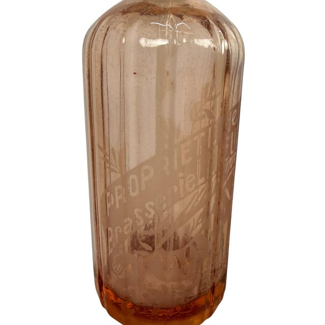 Antique French Pink Glass Seltzer Bottle, 1890s For Sale - Image 3 of 8