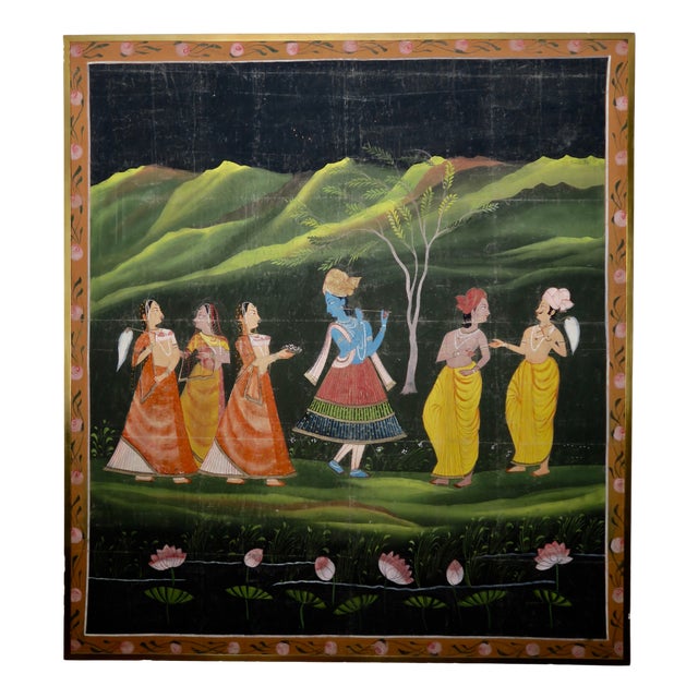 Large Indian Batik Representing Krishna, 1970s For Sale