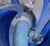 Vintage Italian Blue and Clear Art Glass Bowl White Cristal Made in Italy For Sale - Image 6 of 6