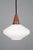 1960s Mid-Century Modern Danish Glass Pendant Lamps with Teak Top, 1960s, Set of 3 For Sale - Image 5 of 11