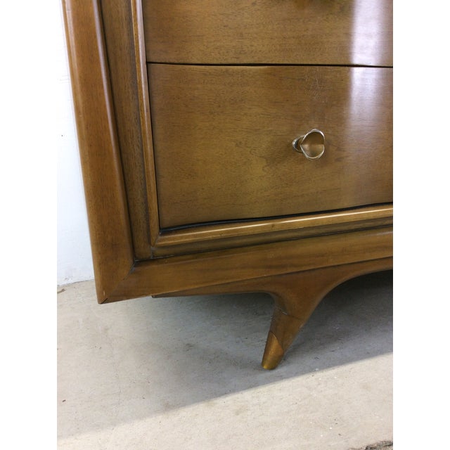 Mid Century Modern Lowboy Dresser With Brass Hardware For Sale - Image 12 of 12