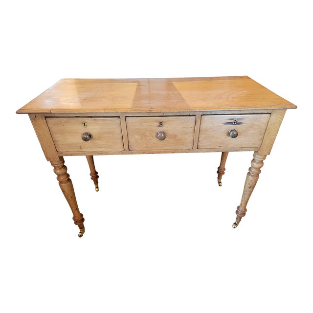 Antique Pine Console Table From England For Sale