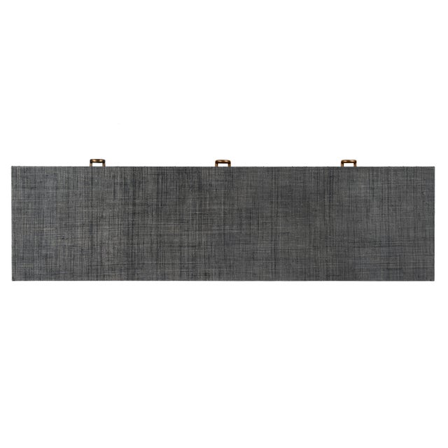 Gray Chatham 60 in. W Rectangular Raffia 3 Door Sideboard, Charcoal Raffia For Sale - Image 8 of 9
