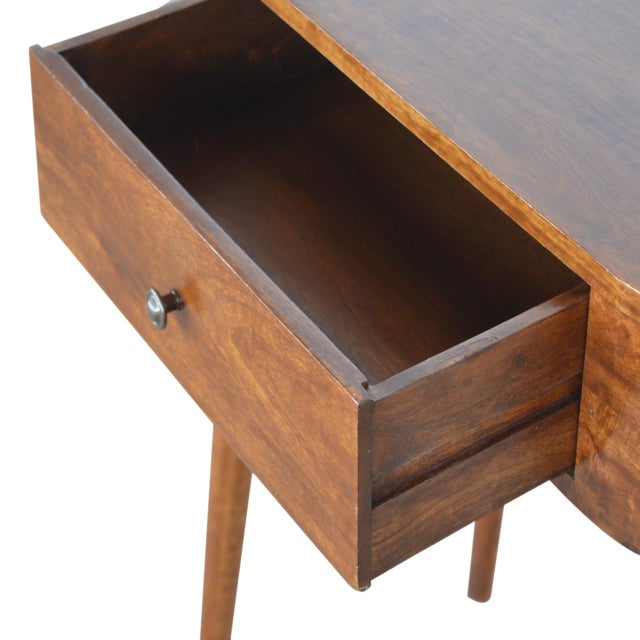 Chestnut-Finish Mango Wood Curved Console Table For Sale In Philadelphia - Image 6 of 8