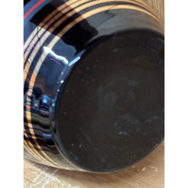 Decanotrs Blown Glass 24k Gold Pair of Decanters- Set of 2 Deep Purple and Gold For Sale - Image 9 of 10