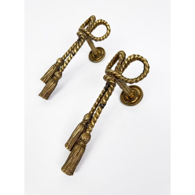 Mid-Century Italian Hollywood Regency Brass Handles or Wall Hooks, 1970s, Set of 2 For Sale - Image 12 of 17