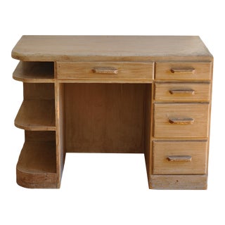 Antique 1920s Art Deco Wood Desk For Sale