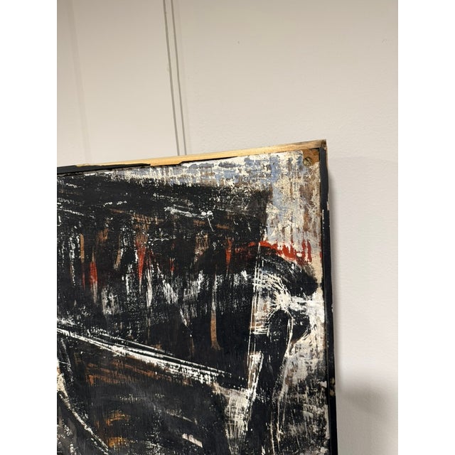 Late 20th Century Late 20th Century Large Gestural Expressionist Oil Painting on Masonite by Morris Blackman For Sale - Image 5 of 9