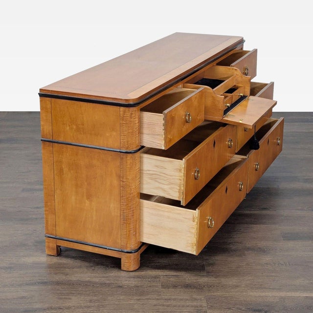 Mid-Century Modern 1970s National Mt. Airy 7-Drawer Dresser With Black Accents For Sale - Image 3 of 11