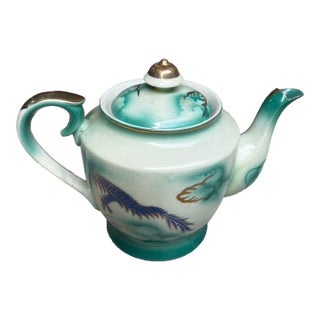Vintage Asian Style Ceramic Teapot For Sale