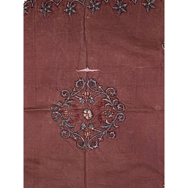 This rare 19th century European Altar Cover Cloth (likely French) features hand-embroidered silver metallic threads...