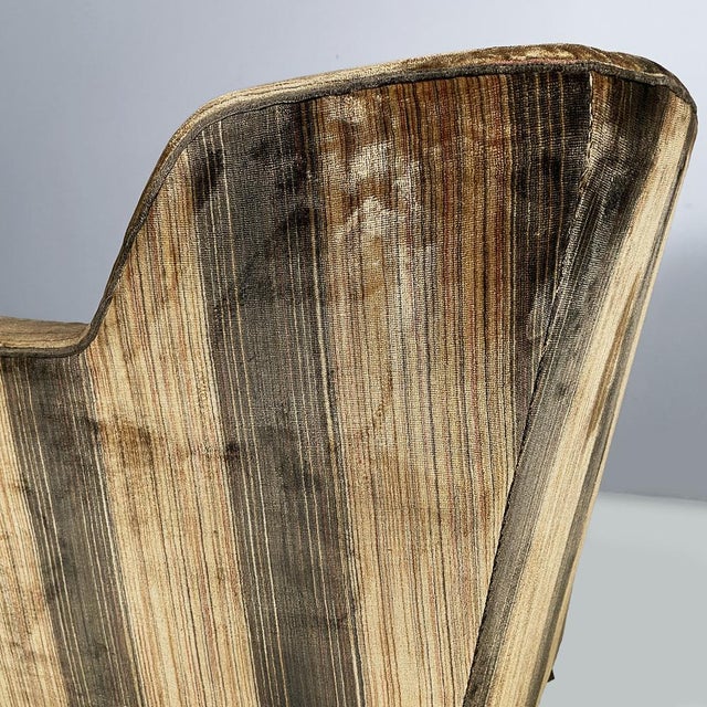 Italian Art Deco Striped Velvet Armchairs, 1930s, Set of 2 For Sale - Image 11 of 17