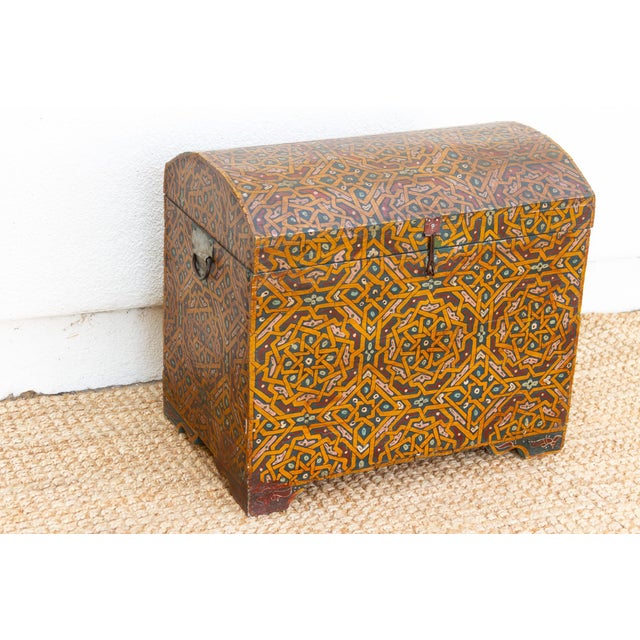 Vintage Moroccan Hand-Painted Chest For Sale - Image 4 of 11