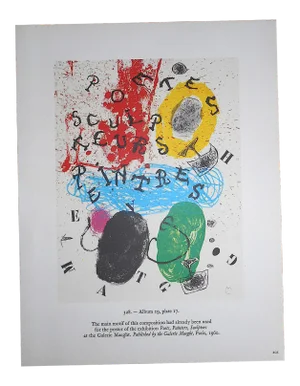 Vintage Mid 20th C. Modern Lithograph-Joan Miro