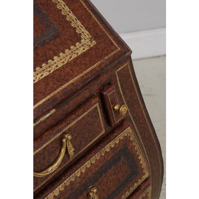 Maitland Smith Leather Wrapped Secretary Desk For Sale - Image 16 of 18