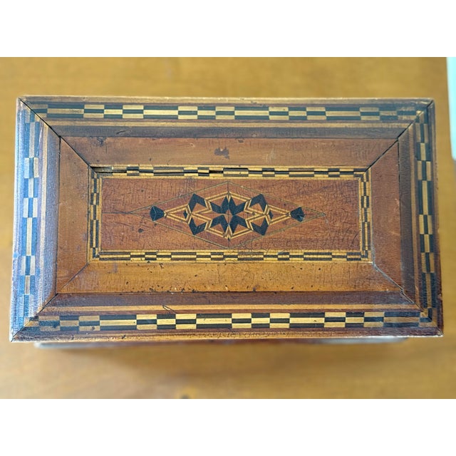 Wood Late 19th Century Inlaid Marquetry Jewelry Casket For Sale - Image 7 of 12