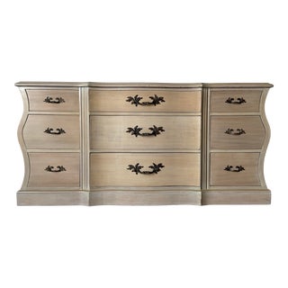 Hollywood Regency French Provincial Ivory Finish Solid Wood Nine Drawers Dresser For Sale