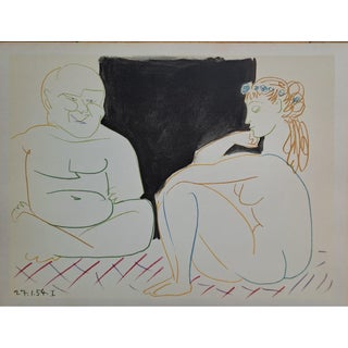 Pablo Picasso, The Sleeping Girl and the Wise Man, Nude, 1954, Lithograph For Sale