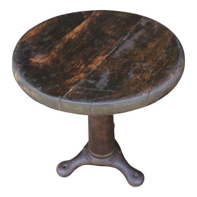 1940s Antique Industrial Singer Sewing Machine Stool | Chairish