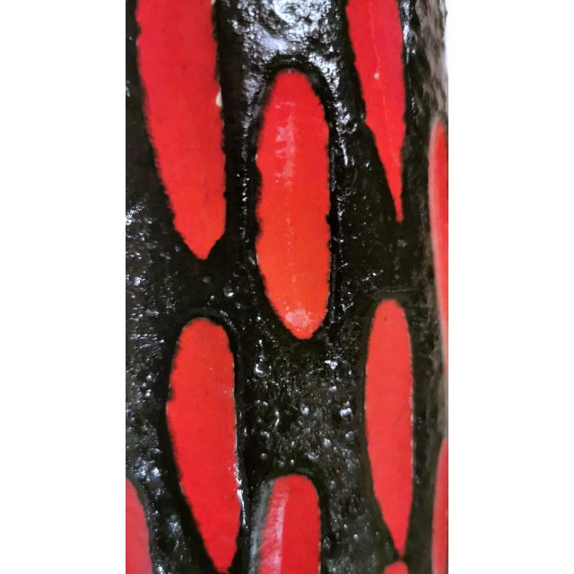 Black Vintage Fat Lava Style German Colored Ceramic Glazed Vase For Sale - Image 8 of 12