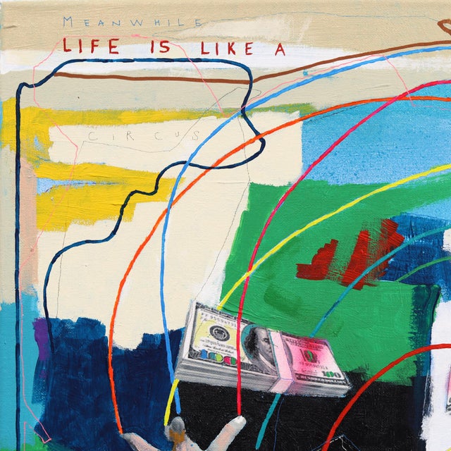 Fuck Off I Am Rich - Original Contemporary Pop Art Mixed Media Painting on Canvas by Fabio Coruzzi For Sale In Los Angeles - Image 6 of 14