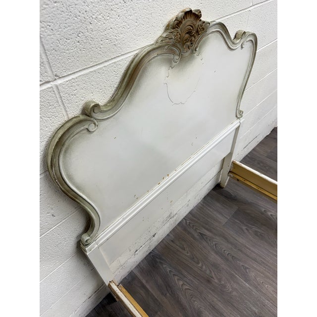 Vintage Twin Size Winnebago Manufacturing Co French Provincial Rococo Style Bed For Sale - Image 4 of 17