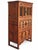 Vintage Korean-style wooden cabinet featuring traditional latticework doors, beautifully figured wood grain, and...