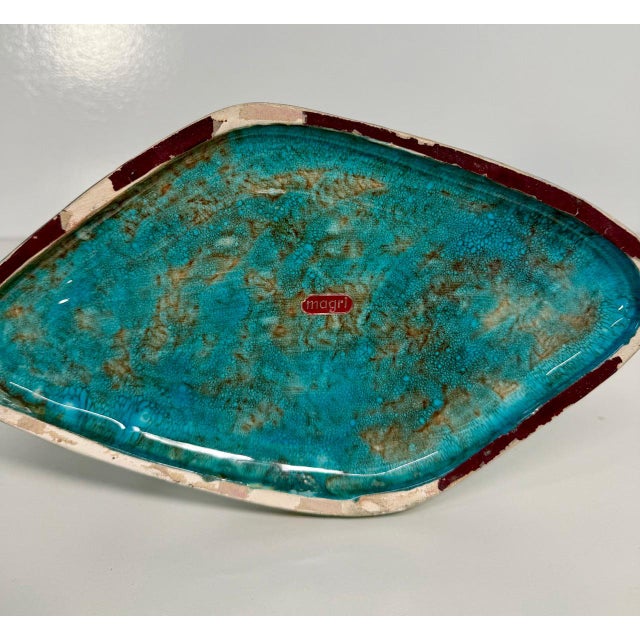 Ceramic Mid-Century Italian Turquoise Glazed Ceramic Fawn by Magri, 1960s For Sale - Image 7 of 8