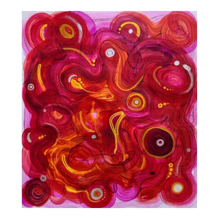 "Foetal Discomfiture", Acrylic on Paper Painting by Ara Deinde For Sale