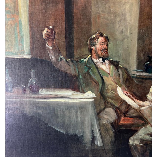 Vintage Italian Figurative Oil Painting by Giordano Giovanetti, 1950s For Sale In Miami - Image 6 of 12