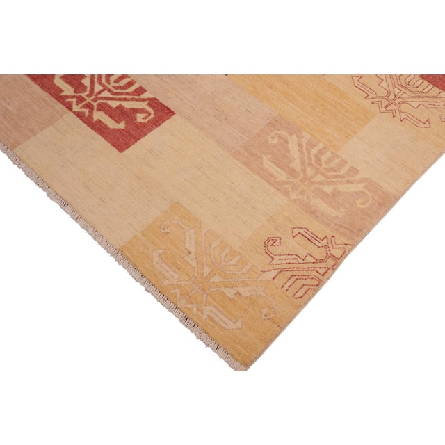 Modern Gabbeh Tan/Brown Wool Rug - 6'0'' X 8'8'' For Sale - Image 4 of 10
