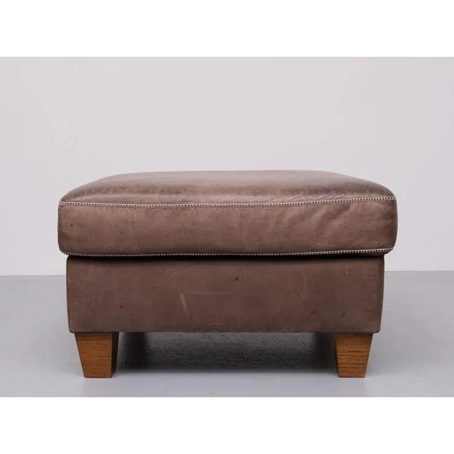 1970s Stich Leather Ottoman, 1970s For Sale - Image 5 of 9