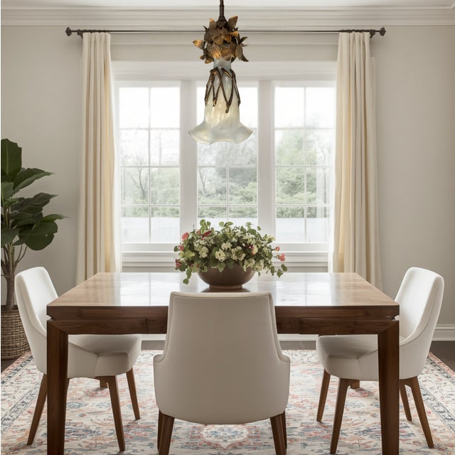 Vintage Filip Ravert Romblast White Frosted Romblast Shade Tole Pendant Light For Sale - Image 14 of 18