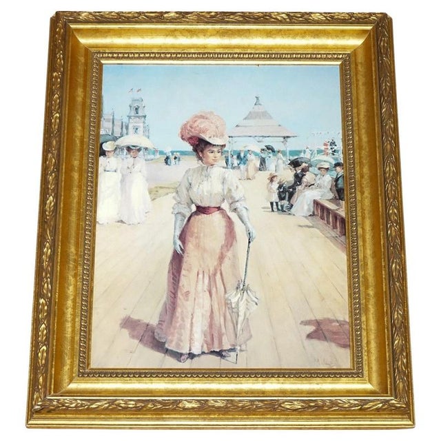 Alan Maley, Lady on Pier Print, Framed For Sale - Image 11 of 11