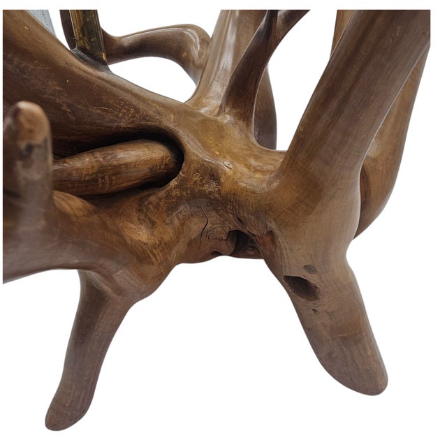 Monumental Teak Root Table Lamp in the Nakashima Organic Modern Style 36" For Sale - Image 9 of 9