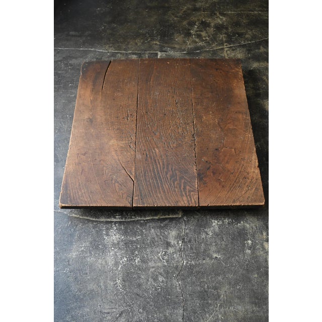Wood Antique Japanese Wooden Work Board / Wall-Mounted Object/ Wabi-Sabi Low Table For Sale - Image 7 of 18