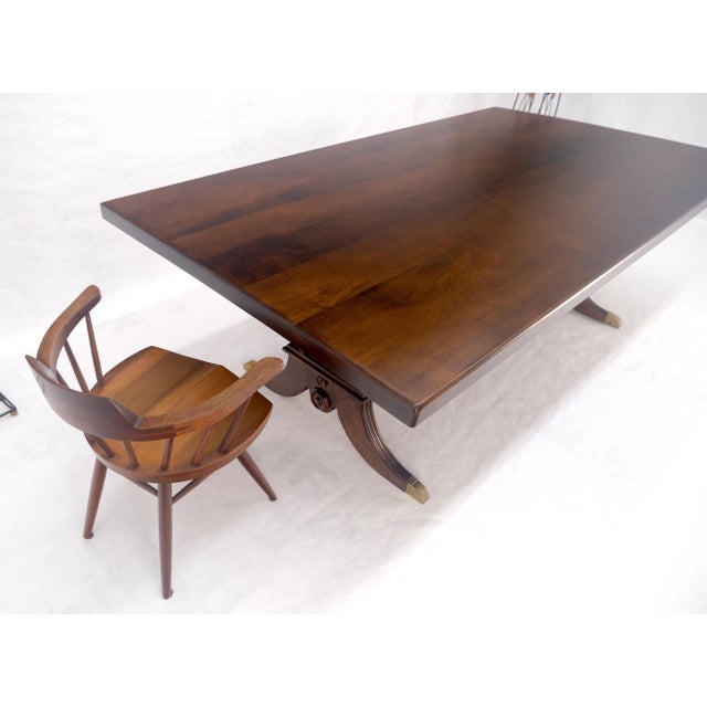 Large 51x96” Rectangle 2” Solid Maple c1940s Dining Conference Table MINT For Sale - Image 9 of 14