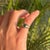 Art Deco Ridged Heart-Cut Emerald Pinky Ring in 14k Yellow Gold Size 5 For Sale - Image 3 of 18