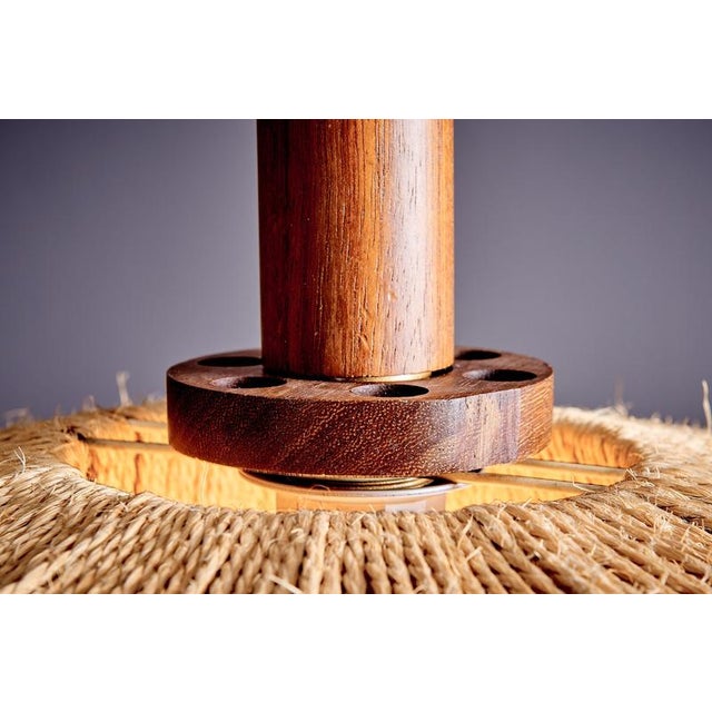 UFO Disc Pendant with Teakwood Centerpiece from Temde Leuchten, Germany, 1970s For Sale - Image 13 of 17