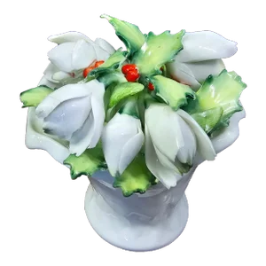 Royal Doulton English Fine Bone China Flower Bouquet in Flower Pot
