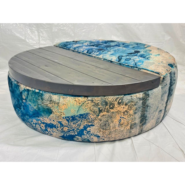 Timothy Oulton Shabby Storage Coffee Table Siren Velvet & Reclaimed Timber For Sale - Image 9 of 18