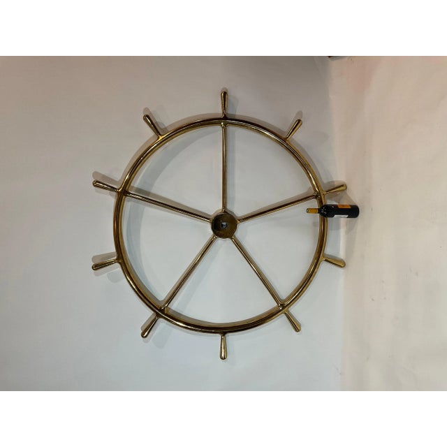 Massive Solid Brass Ships Wheel For Sale In Boston - Image 6 of 12