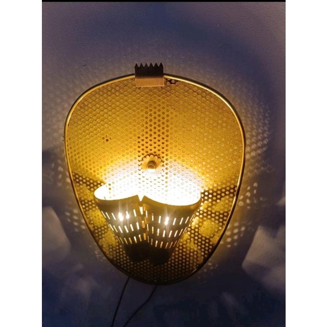 Wall Sconces by Mathieu Matégot for Ateliers Mategot, 1950s, Set of 3 For Sale - Image 9 of 10