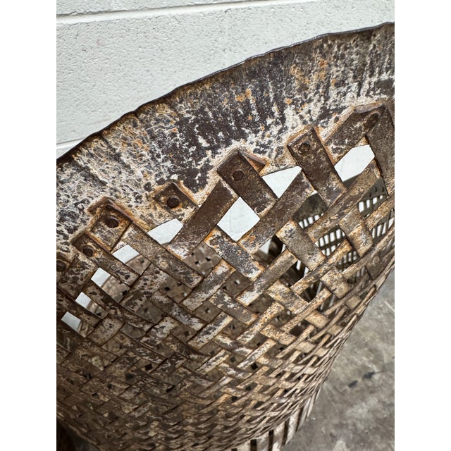 1990s Rustic Industrial Metal Outdoor Chairs - A Pair For Sale - Image 5 of 9