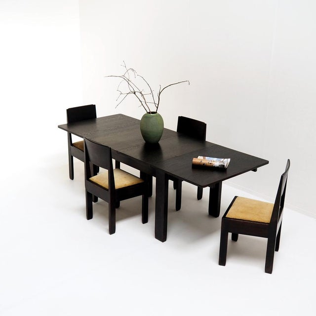 Art deco dutch dining set manufactured by l.o.v. (labor omnia vincit – labor overcomes everything) in the mid-1920s. it...