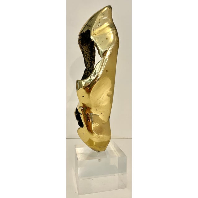 Brutalist Bronze Sculpture on Lucite Base by Ramon Viejo From 70's For Sale - Image 4 of 9