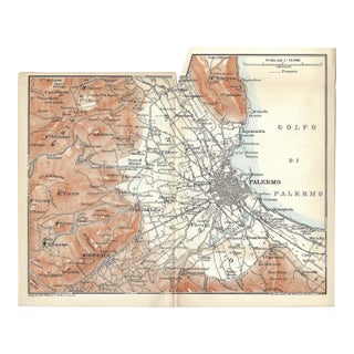 Antique Palermo Italy Map For Sale