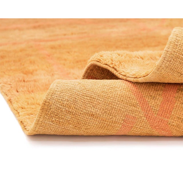 Orange Oversize Ombre Gradient Hand-Knotted Moroccan Wool Rug | 14'2" X 10'1" | One of a Kind For Sale - Image 8 of 10