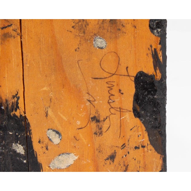 Brown Brutalist Abstract Metal Sculpture of a Figure For Sale - Image 8 of 9